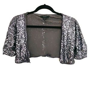 Express cropped sequin shrug